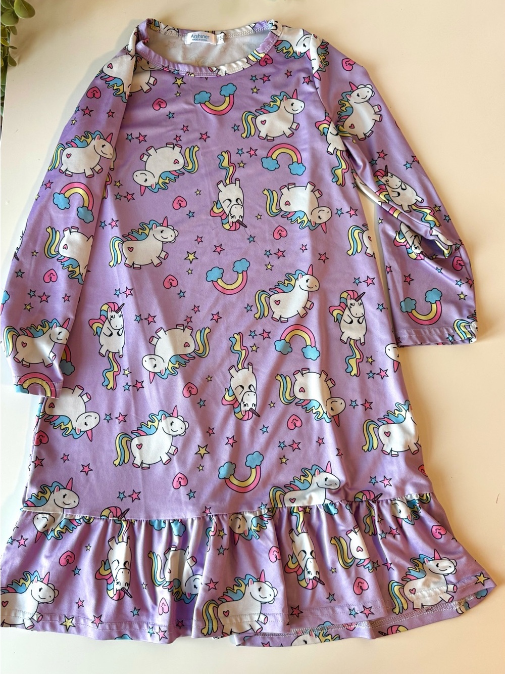 Girls Nightgown Bundle Size 6/7 Unicorn & Ballerina Sleep Dresses Set of 2 - Picture 2 of 14